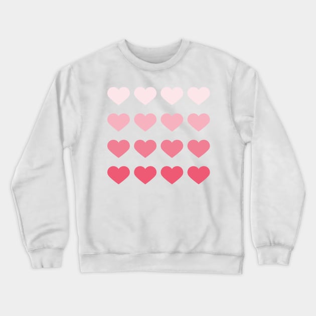 Pink Ombre Hearts Crewneck Sweatshirt by heartlocked